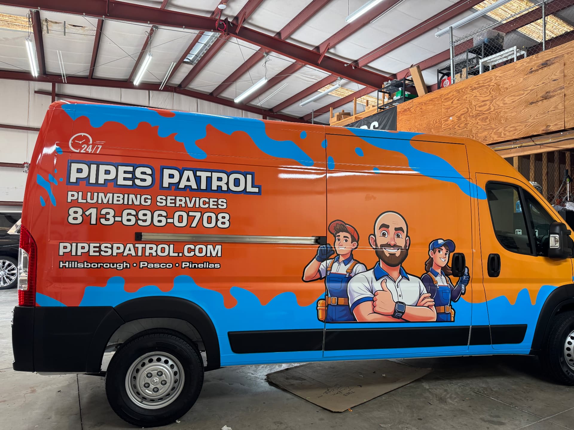 Full vehicle wrap on a commercial cargo van by BAPS Signs & Wraps in Oldsmar, FL